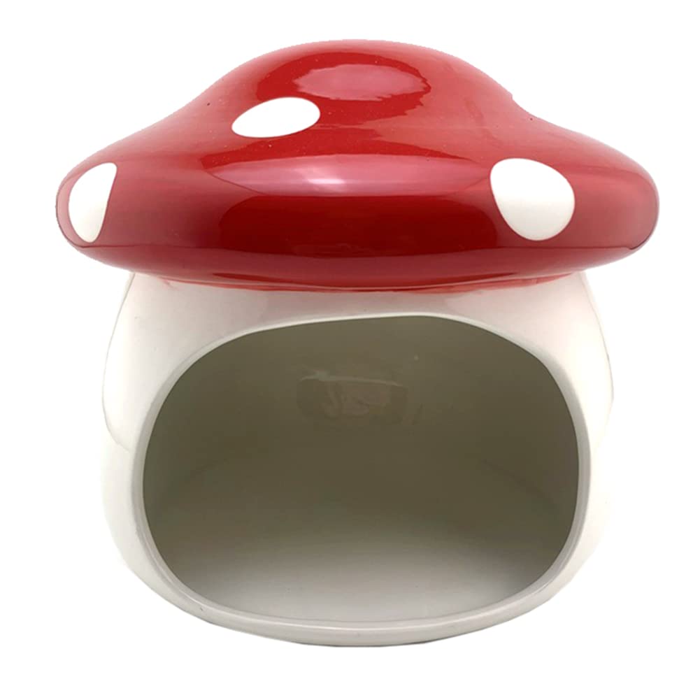 Amazon | fuu 小動物用 陶器のハウス 大きなキノコ 隠れ家 休み場
